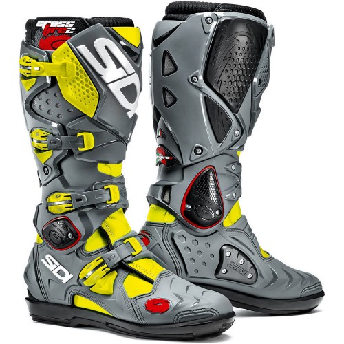 BOTAS SIDI CROSSFIRE 2 SRS - CINZA / AMARELO FLUO